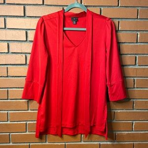 Red Knit Blouse